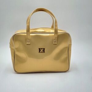 Vintage Escada Acte 2 Tote Bag Iridescent Gold Logo Shoulder Bag 80s Designer